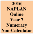 2016 Y7 Numeracy Non-Calculator - Online